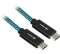 Sharkoon Usb 3.1 C-C Bk/Bu 1.0m Alu + Braid