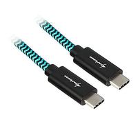 Sharkoon Usb 3.1 C-C Bk/Bu 1.0m Alu + Braid