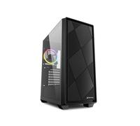 Sharkoon VS8 RGB - Boîtier PC Midi Tower Noir, Verre Trempé, ATX/microATX/Mini-ITX, 2x USB 3.2 Gen1, 1x USB 3.2 Gen2 Type-C, Ventilation 120mm
