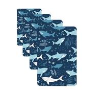 Sharks Lot de 4 cartes de désodorisants de voiture personnalisables, cadeaux pour homme et femme, tablettes d'aromathérapie à suspendre, cartes parfumées pour armoire, salle de bain