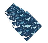 Sharks Lot de 4 cartes de désodorisants de voiture personnalisables, cadeaux pour homme et femme, tablettes d'aromathérapie à suspendre, cartes parfumées pour armoire, salle de bain