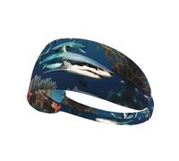 Sharks-under the sea Print Elastic Exercise Headband - Fashion Sports Headwear for Summer Cyclisme Yoga etc