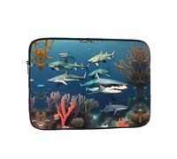 Sharks Under The Sea Sac intérieur pour ordinateur portable 17 pouces Housse pour ordinateur portable Mallette de transport Pochette Skin Cover