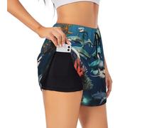 Sharks Under The Sea Short de sport d'été idéal pour la course à pied, la gym et le yoga, noir, Taille M