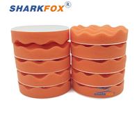 Sharktorch-Kit De Tampons De Polissage Pour Voiture,5/6 Pouces,Mousse Plate - Type Orange Wave 10pcs-6 Inch(150mm)