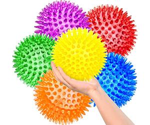 SHARLOVY 3.5" Ballon Jouet Chien,6 Pack Squeaky Jouets, Boule Spiky Durable | Jouet chiot,jouet à mâcher mignon pour dentition, chiens petits à moyens, jouet peluche doux pour animal, dans coffret cadeau