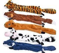 SHARLOVY Dog Squeaky Toys 5 Pack, Jouets pour Animaux de Compagnie Jouet pour Chien froissé Pas de Rembourrage Animaux Peluche pour Chien Jouet à mâcher pour Chiens de Grande Taille et de Taille