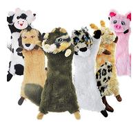 SHARLOVY Dog Squeaky Toys No Stuffing Pack de 6 Jouets pour Chiens Crinkle Dog Toys pour Petits Chiens Jouets à mâcher pour Chiens durables Peluches Mignonnes Animaux naturels pour Chiots pour la