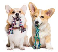 SHARLOVY Lot de 2 Jouets de Dentition pour Chiot - Jouets à mâcher agressifs en Coton pour Les Dents - Jouet interactif à Tirer sur la Corde pour Tous Les Chiots de Petite Race