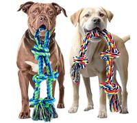SHARLOVY Lot de 2 Jouets en Corde pour Chien agressifs, Jouets à mâcher Robustes pour Chiens de Grande Taille, en Coton Durable, pour Le Nettoyage des Dents de Race Moyenne à Grande, l'ennui, Le