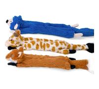 SHARLOVY Lot de 3 Jouets couineurs pour Chien - sans Rembourrage - en Peluche froissée - pour Chiens de Grande Race - Durable - Jouet à mâcher - Jouet pour Chiot