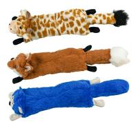 SHARLOVY Lot de 3 Jouets couineurs pour Chien - sans Rembourrage - en Peluche froissée - pour Chiens de Grande Race - Durable - Jouet à mâcher - Jouet pour Chiot