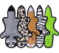 SHARLOVY Lot de 5 jouets couineurs pour chien sans rembourrage - Jouet à mâcher durable en peluche pour chien agressif - Jouet à mâcher pour chien avec 6 couches résistantes pour chiens de petite et