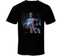 Sharon Stone Basic Instinct Legs Crossing T Shirt Black Manches Courtes(XX-Large)