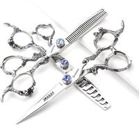 SHARONDS Ciseaux de coiffure professionnels de 6/7 pouces Saphir personnalisés Ciseaux de coiffure Salon en acier inoxydable Taux de dilution de 40 à 45 % (6 pouces 3 pièces)