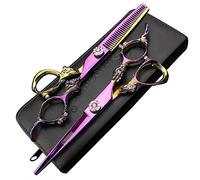 Sharonds violet 6 pouces exquis haut de gamme 440C professionnel cheveux coiffeur salon de coiffure outil dédié (scissors set)