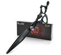 SHARONDS6/7/7.5/8 / 9 poucesCiseaux de coupe pour coiffeur barbier en titane noir, 18 cm