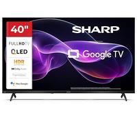 Sharp 40HF3365E - Google TV, 40" FHD, sans Cadre, 60 Hz, QLED, Google Assistant avec Microphone, Chromecast, Bluetooth, Son 2x8W, 3X HDMI, 2X USB, Couleur : Noir