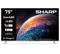 SHARP 75JP7265E - Téléviseur intelligent 4K QLED MiniLED 75", Dolby Vision IQ & Atmos, son Harman Kardon, Google TV, téléviseur de jeu 144 Hz, HDR10 HLG, HDMI 2.1 eARC, gradation locale