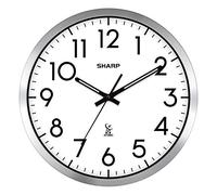 Sharp Horloge Murale analogique Atomic - 30,5 cm - Finition brossée argentée - Se Fixe automatiquement - Fonctionnement à Piles - Facile à Lire - Utilisation Simple - Style s'adapte à Tout Type de