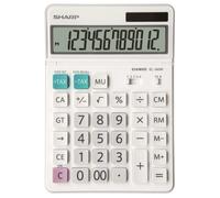 Sharp Calculatrice de bureau SH-EL340W – 12 chiffres – Blanc