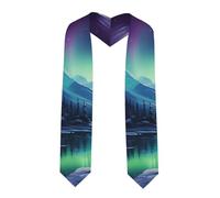 Sharp Corner Châle Ruban YYHWHJDE Northern Lights Painting Pattern - Étole en satin pour cérémonie de remise de diplôme, cadeau pour fils, filles, amis et sœurs