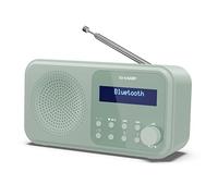 Sharp DR-P420(GN) Radio numérique Portable Tokyo Dab+, Dab et FM avec RDS, BT 5.3, USB ou Piles, Mini Jack, antenne télescopique, Recherche Automatique, 20 + 20 mémoires, Heure et Date Auto, Alarme