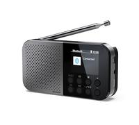 SHARP DR-P520(GY) Osaka - Radio numérique de Poche Portable avec Bluetooth 5.3, Lecteur Audio Mono Dab+/FM, Compact et léger, Alimentation USB-C/Batterie, Double réveil, Gris