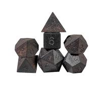 Sharp Edge Lot de 7 dés DND polyédriques en bois faits à la main pour les campagnes de RPG, les collectionneurs de dés