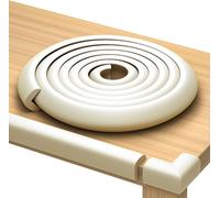 Sharp Edges & Furniture Locks 15ft Protective Foam Cushion 4.6m 4 Self Adhesive Kids Corners Baby Child Protection Foam Set And Safe For Table,Fireplace,Worktop (Ivoire)
