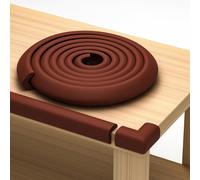 Sharp Edges & Furniture Locks 15ft Protective Foam Cushion 4.6m 4 Self Adhesive Kids Corners Baby Child Protection Foam Set And Safe For Table,Fireplace,Worktop,Grey (Brown)