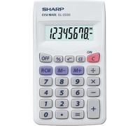Sharp EL-233 S Calculatrice de poche blanc Ecran: 8 à pile(s) (l x H x P) 62 x 8 x 105 mm