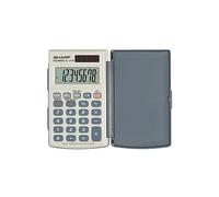Sharp Calculatrice de poche EL-243E 8 chiffres, panneau solaire et pile – blanc