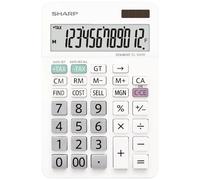 Sharp Calculatrice EL-334W solaire 12 chiffres support pliable blanc