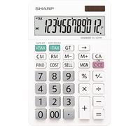 Sharp EL-334W Calculatrice de bureau blanc Ecran: 12 à pile(s), solaire (l x H x P) 112 x 170 x 14 mm