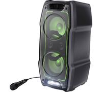 SHARP PS-931 Party Speaker, microphone, TWS, Bluetooth, 2xUSB, 2 ports 6,3 mm pour microphone et guitare, lumières multicolores, 180W P.maxima, batterie lithium intégrée avec jusqu'à 13 heures de lec.