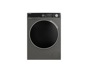 SHARP ES-MFL814CAA-DE Machine à laver à chargement frontal | 8 kg | 1400 tr/min | Classe énergétique A | Moteur onduleur | AquaStop | Écran tactile LED | Vapeur | Filtre en microfibre | Gris expresso