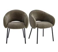 Sharp-fauteuil de table en tissu luxury taupe (x2)