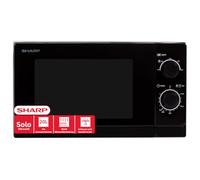 Sharp Home Appliances R-200BKW micro-onde Comptoir 20 L 800 W Noir | Décongélation par poids et minuterie, plateau tournant en verre de 255 mm, bouton rotatif, minuterie de 35 minutes