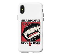 Sharp Love Vampire Crocs Lèvres Gothique Halloween Spooky Babe Coque pour iPhone X/XS