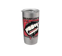 Sharp Love Vampire Crocs Lèvres Gothique Halloween Spooky Babe Gobelet isotherme en acier inoxydable double paroi