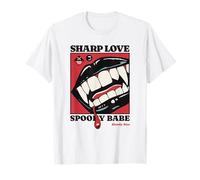 Sharp Love Vampire Crocs Lèvres Gothique Halloween Spooky Babe T-Shirt