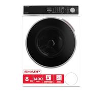 SHARP Machine à laver ES-WNFL814CWDA-DE | 8 kg | 1400 tr/min | A -20 % d'efficacité énergétique | Wi-Fi | Vapeur | AllergySmart | LED Touch | AquaStop | Advanced Inverter | DoubleJet | Blanc