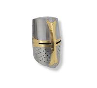 SHARP MEDIEVAL Casque de templier chevalier en métal finition acier carbone Mason laiton croix armure grec romain centurion casque vintage costume d'Halloween adulte idée cadeau pour décoration