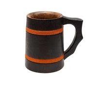 SHARP MEDIEVAL Tasse Viking en bois faite à la main | Tasse de camping et de voyage pour homme | Tasse à thé et café avec poignée | Chope artisanale rustique | Tasse à bière et café