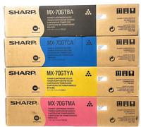Sharp MX-70GT 4 Toner Original Noir Cyan Magenta Jaune MX-5500/MX-6200/MX7000