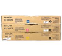 Sharp MX-C38 3 Toners Originale Cyan Magenta Jaune MX-C310/MX-C311/MX-C380