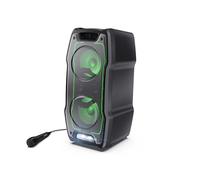 SHARP PS-931 Party Speaker, microphone, TWS, Bluetooth, 2xUSB, 2 ports 6,3 mm pour microphone et guitare, lumières multicolores, 180W P.maxima, batterie lithium intégrée avec jusqu'à 13 heures de lec.