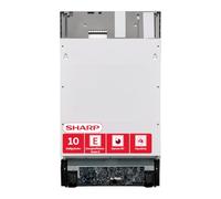 Sharp QW-NS1EI47EX-DE Lave-vaisselle entièrement intégré, 45 cm, 10 places, E, 47 dB, Active Drying, Hygiène 70 °C, EcoWash, Express 50', Acier inoxydable