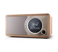 SHARP Radio numérique DR-450(BR) Radio numérique Portable avec Dab/Dab+/FM, Bluetooth 4.2, Fonction d'alarme/Sommeil et Snooze en Bois Marron